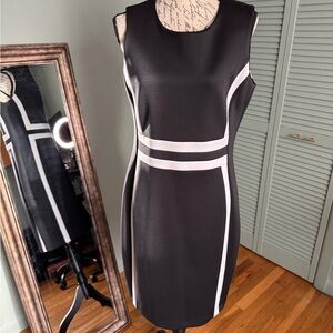 Calvin Klein Black and White Midi Dress